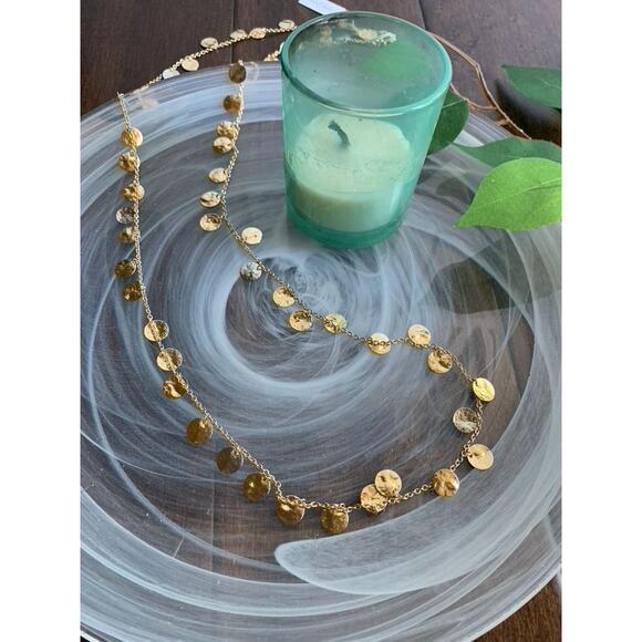 NWT Park Lane Gold disk 39" hammered necklace - Picture 1 of 4